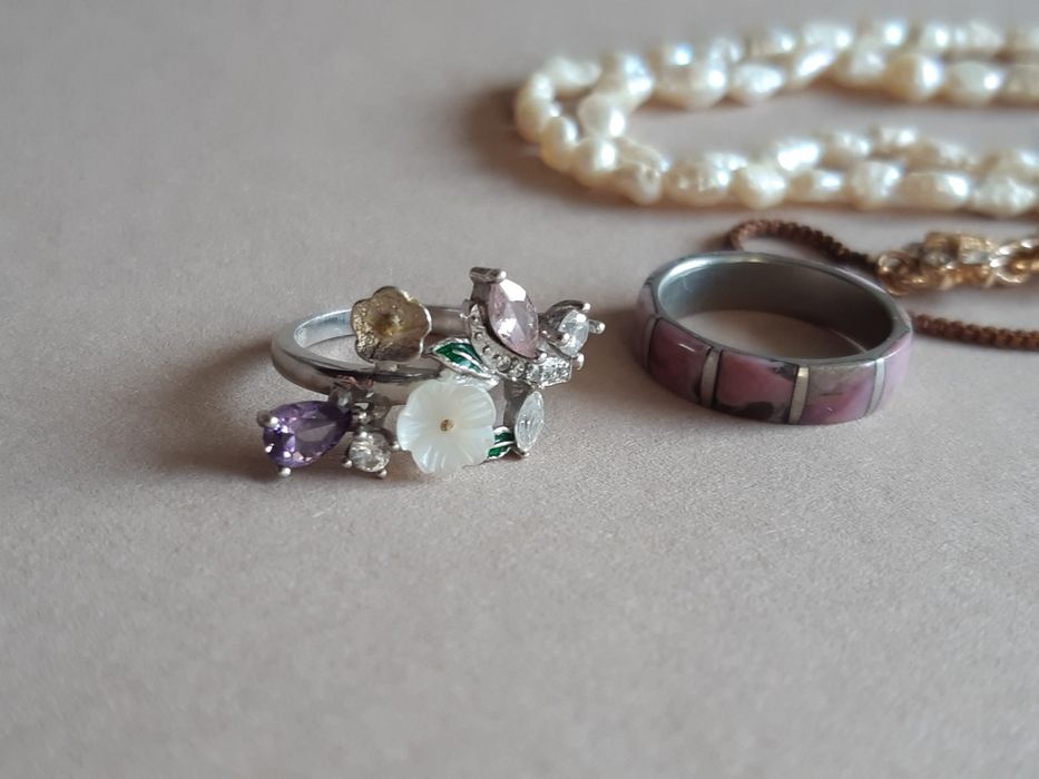 Срібна Каблучка 925 проба. Букет. Весняні квіти. Кольцо с цветами.