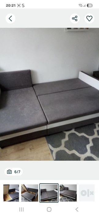 Narożnik szary welur