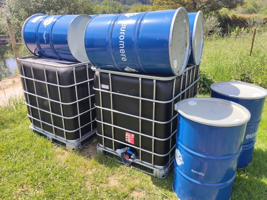 Depósitos ibc  1000 litros bidões 200 litros com tampa