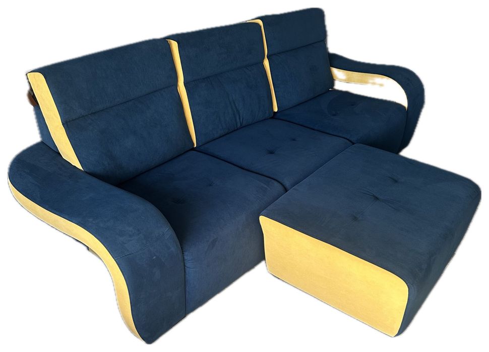Sofá Chaise Long & 4 Bancos de apoio