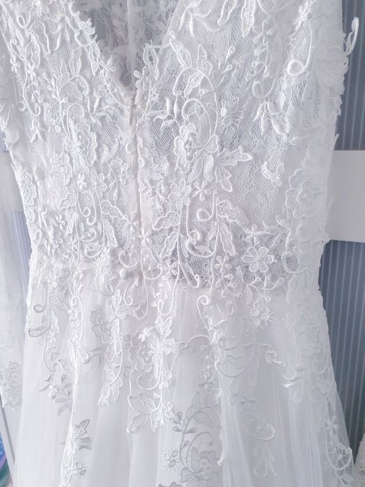 Suknia ślubna XS/S śmietankowa rustykalna boho