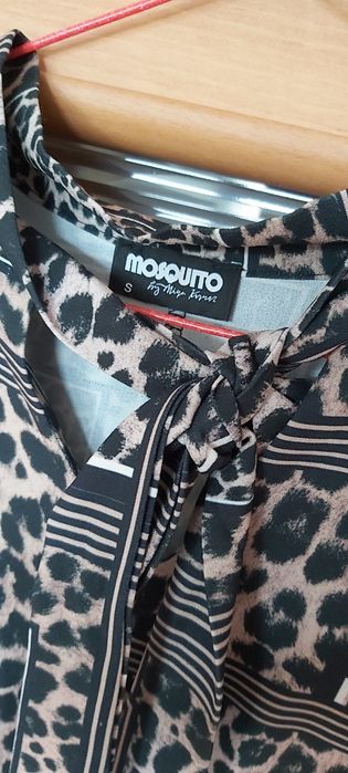 Sukienka panterka midi mosquito wiskoza wiązana  poland