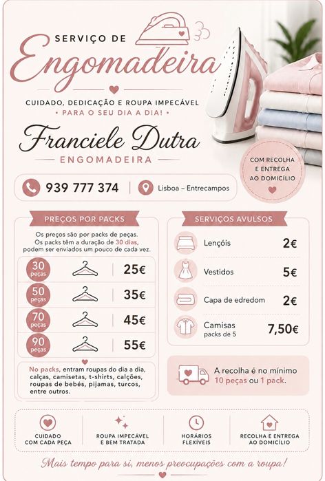 Serviços de Engomadoria