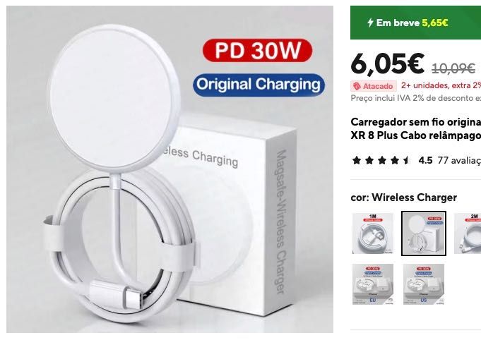 Estação Carregamento Magsafe para iPhone/Apple Watch (Charging Dock)