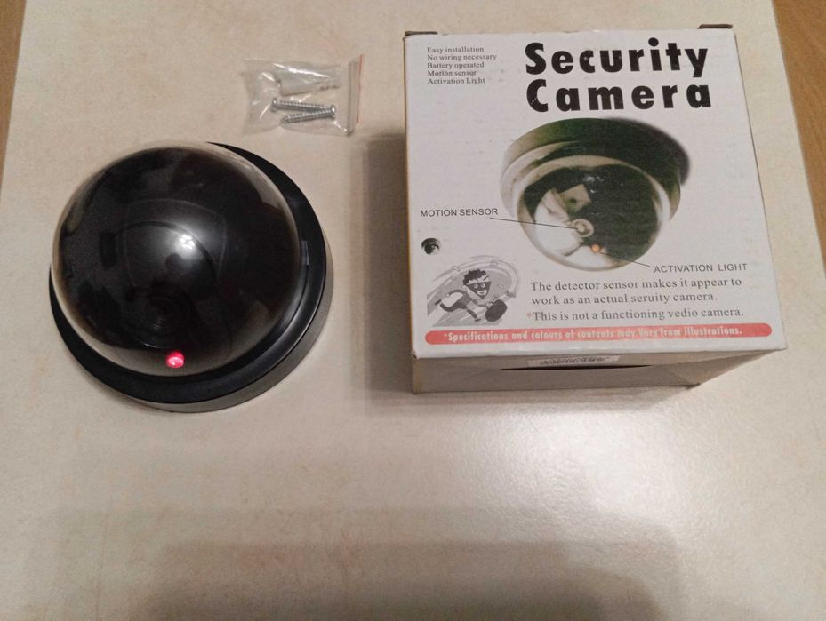 Муляж камеры видеонаблюдения купольный с батарейками для теста