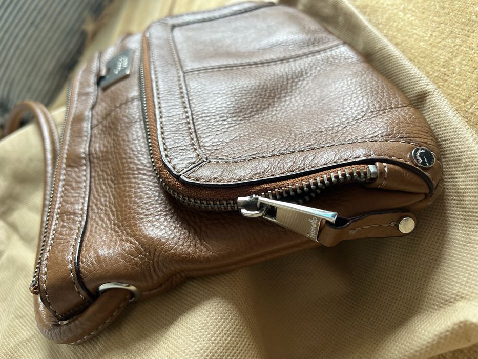 Tignanello nowa włoska mini torebka na ramię skóra karmel