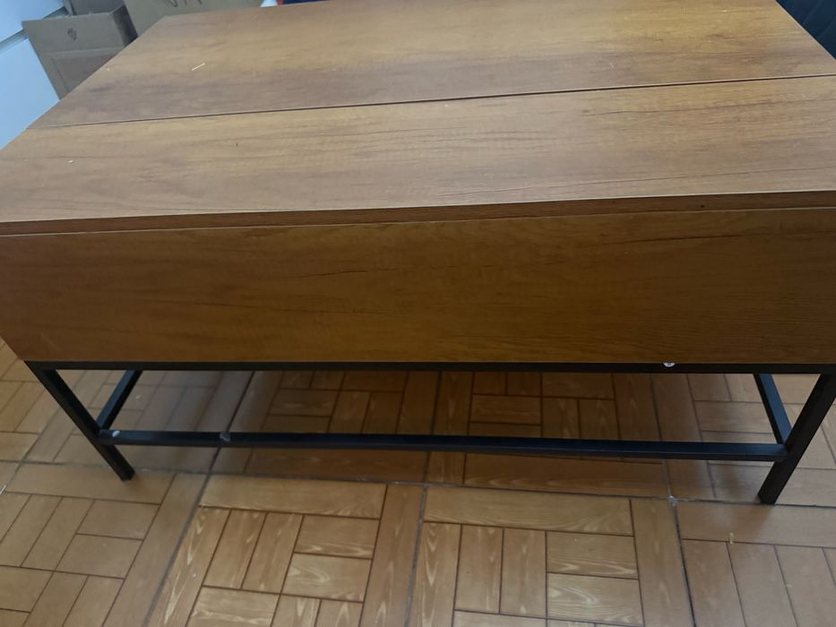 Mesa de centro elevável versátil com armazenamento oculto, dimensoes 90 x 60,5 x 45,5