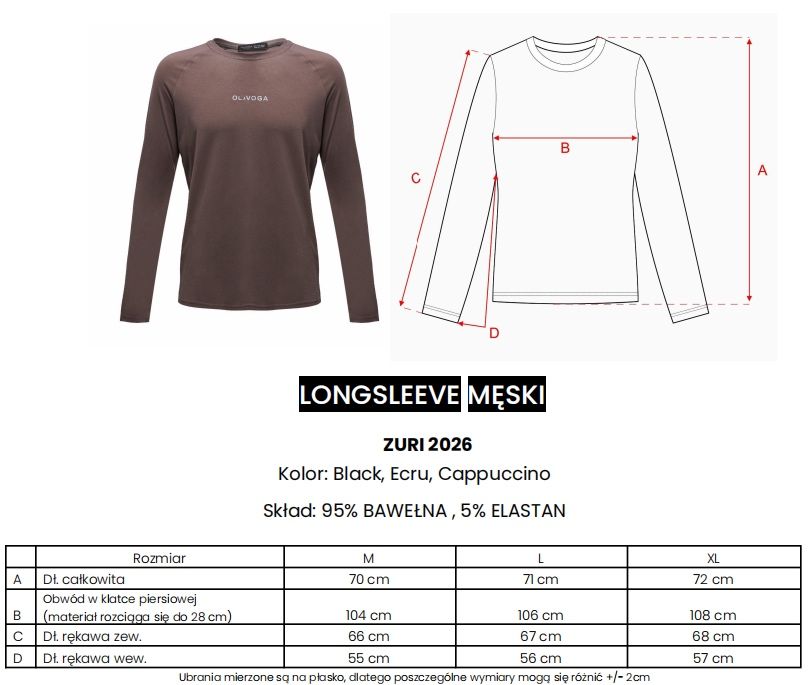 O’la Voga / longsleeve męski / czarny / rozm M