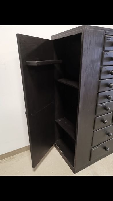 Móvel / Aparador / Consola em madeira maciça pintado de preto