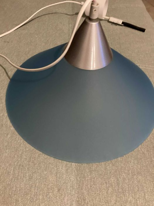 Candeeiro de teto suspenso moderno (azul/ prateado) - 35 cm