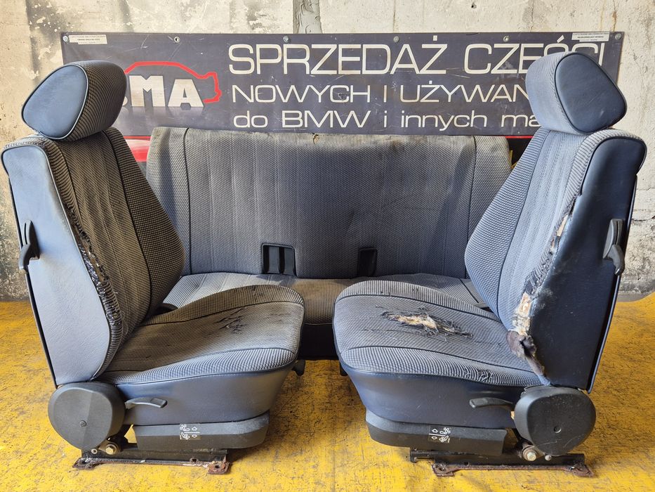 BMW E30 COUPE Fotele Kanapa Komplet Przedlift Wąska Lampa Niebieskie