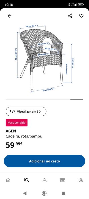 Cadeira verga AGEN IKEA