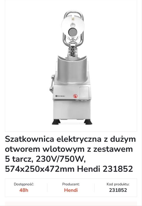 Szatkownica elektryczna HENDI