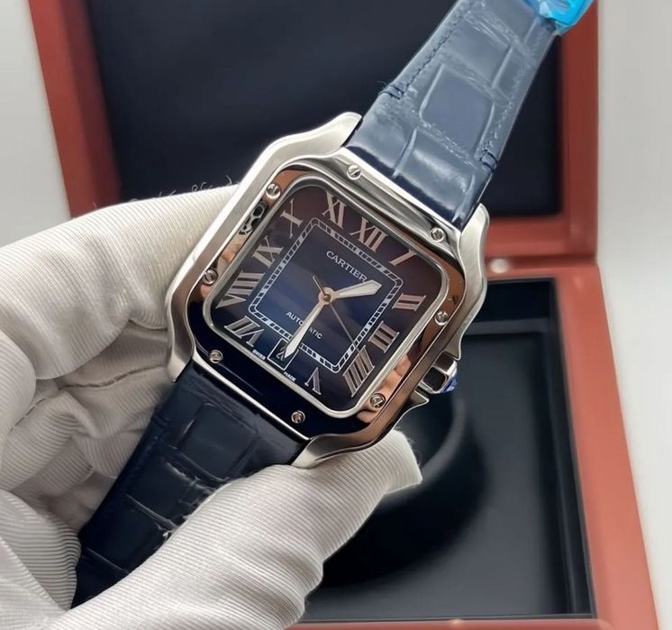 Часы мужские Cartier Santos Кожаные