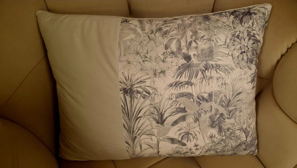 Almofadas rectangulares veludo e aplicação tecido