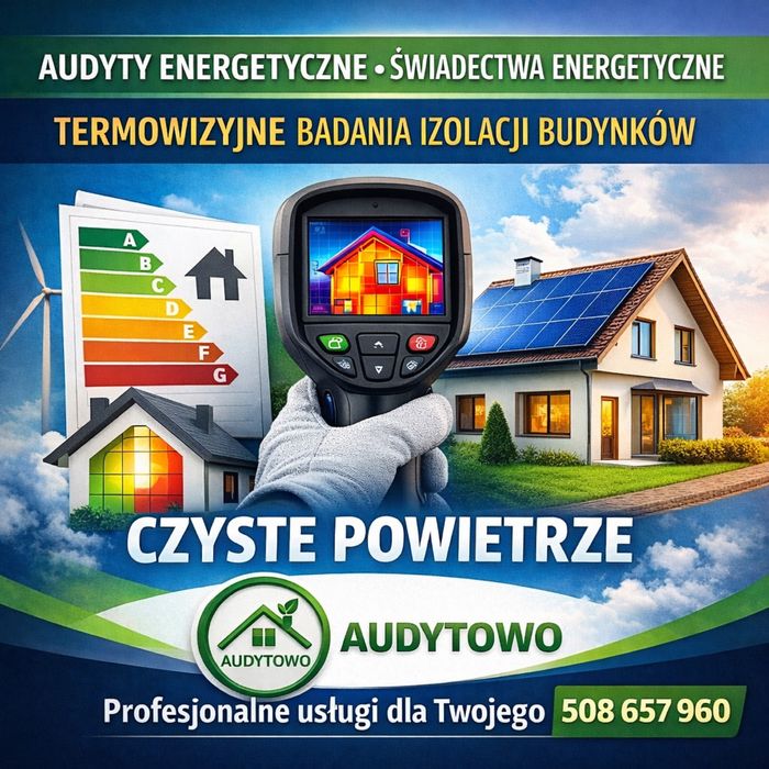 Świadectwo energetyczne, audyt energetyczny, badanie termowizyjne.