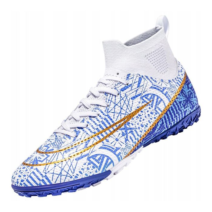 Buty piłkarskie turfy 39 biało-niebieskie na orlik sztuczną trawę