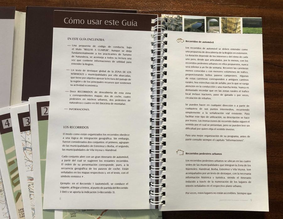 Guia (em espanhol) da região de Évora, Alentejo, com 12 percursos