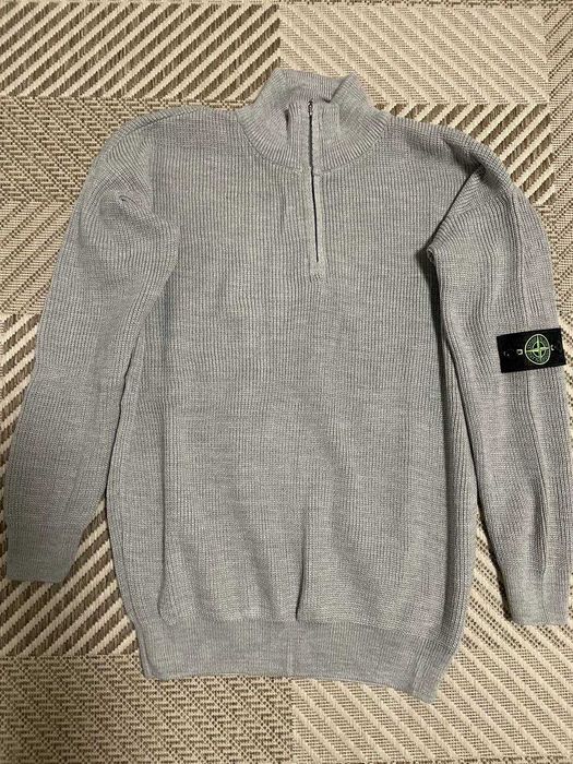 Кофта ХАЛФ ЗИП стон айленд  з патчем сіра NEW