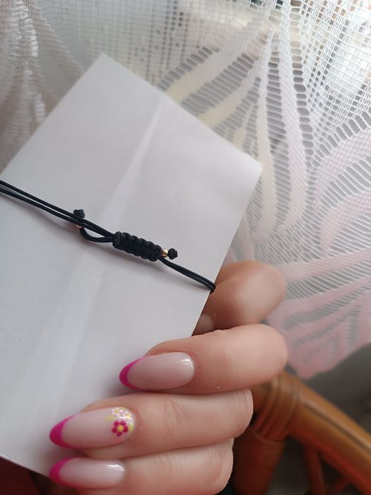 Bransoletka z elementami z różowego złota i diamentem - serca - 0,004 ct - próba 375