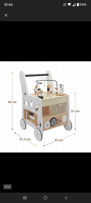 Pchacz drewniany kostka montessori Mamabrum