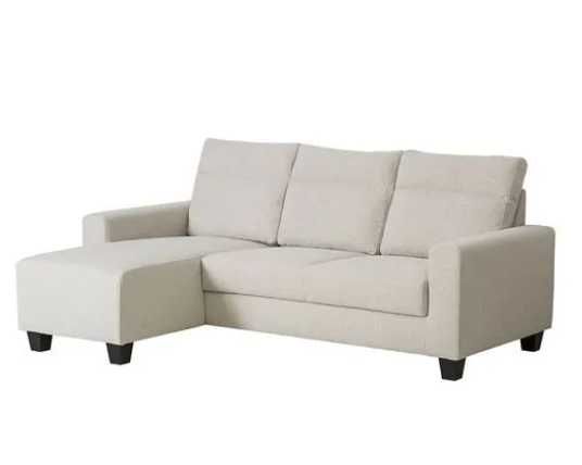 Sofá de 3 Lugares com Chaise Longue, Creme/Bege (NEGOCIÁVEL)
