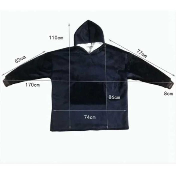 Толстовка-плед с капюшоном Huggle Hoodie Синий, Бордовый, Черный, худи