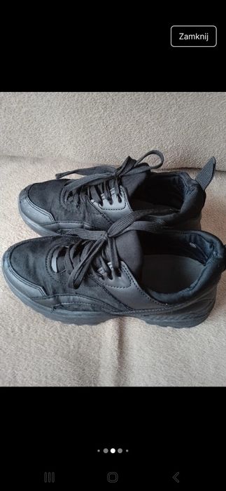 Buty damskie czarne sportowe rozmiar 36