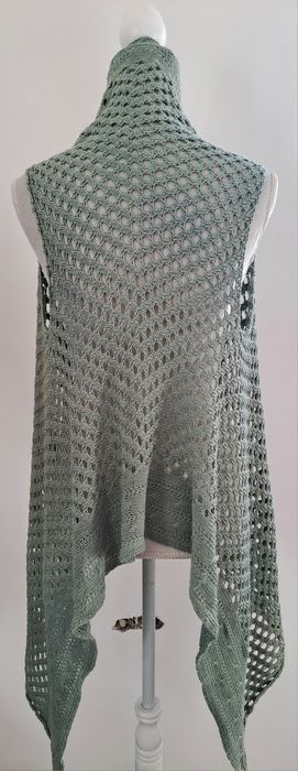 Colete em crochet verde Tam.unico
