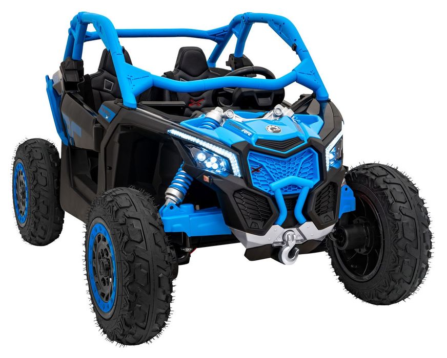 Buggy CAN-AM Maverick 3 PRO + PILOT + Pompowane KOŁA auto na akumulator Niebieski 2x320W 24V DK-CA001