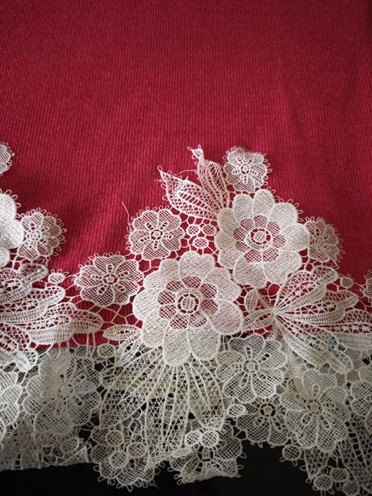 Camisola/túnica em malha, italiana, rosa fushia.