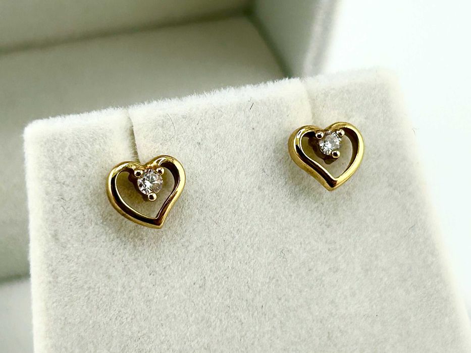 Złote kolczyki Serce Serduszka Sztyft 0,96 g PR.333 8K