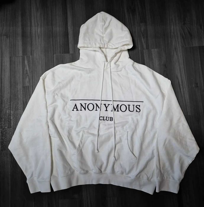 Белое Худи HBA Anonymous Club × Hood By Air Shayne Oliver Group Baggy Hoodie White