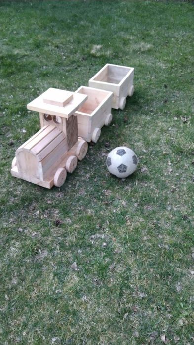 Великий дерев'яний потяг (1.5м) — Ручна робота, Масив Сосна/Дуб