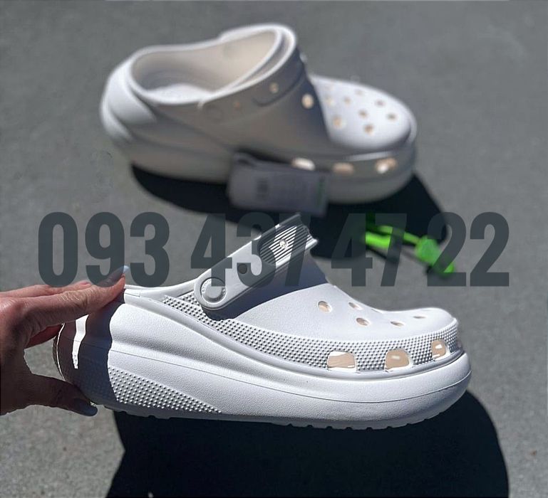 Жіночі крокси на Платформі  Crocs Classic Crush Bone Crocs Clog