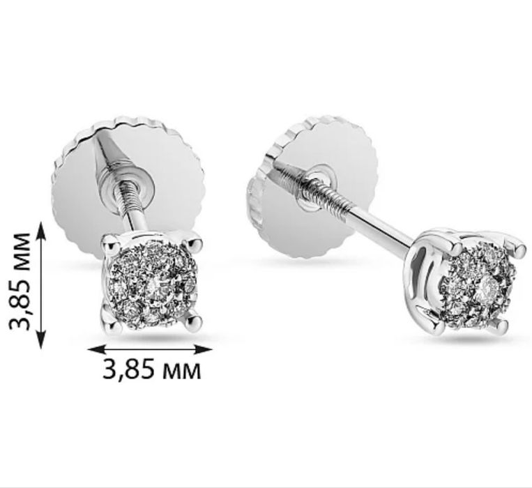 Пусети з білого золота з діамантами