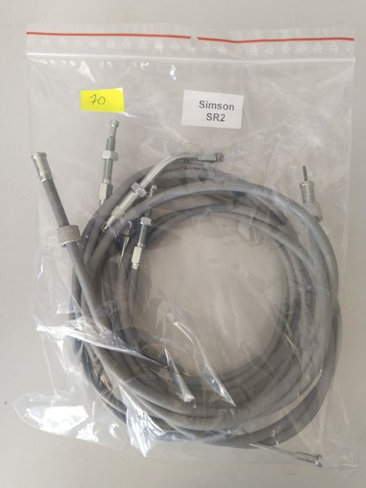 Nowy kpl linek Simson sr2 szare gaz sprzęgło hamulec licznik biegi