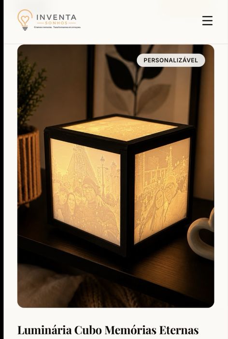Luminaria Cubo perfeita