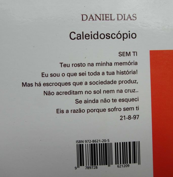 Caleidoscópio (Poesia) de Daniel Dias - 1ª Edição Ano 2001