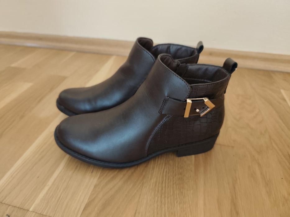 Botki damskie brązowe