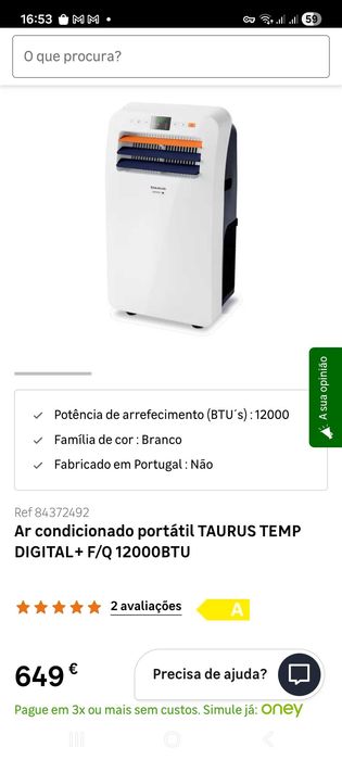 Ar condicionado portátil 12 btu 1 ano de uso