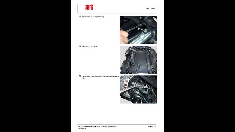 SAME FRUTTETO S3 100 instrukcja napraw SERWISOWA po POLSKU!