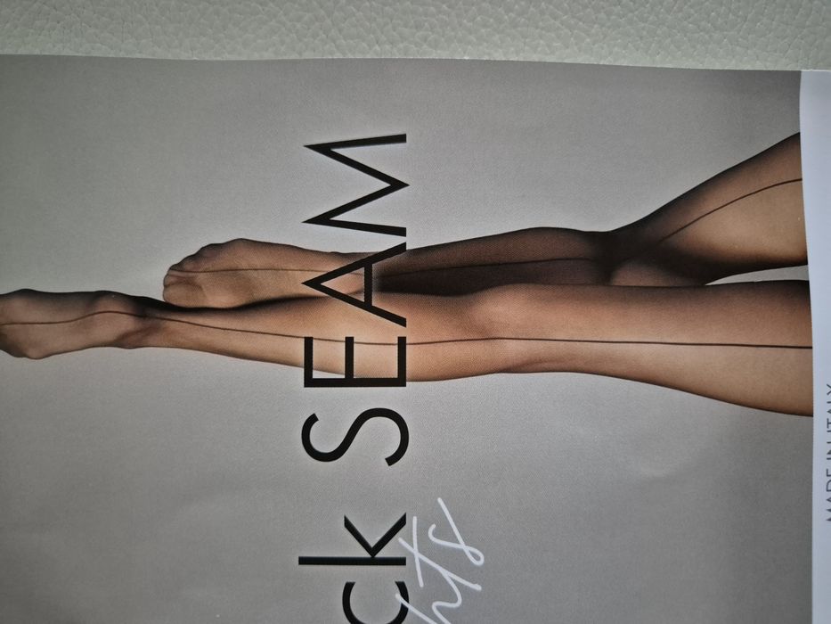 Rajstopy Calzedonia M czarne 20 den szew z tyłu matt matowe