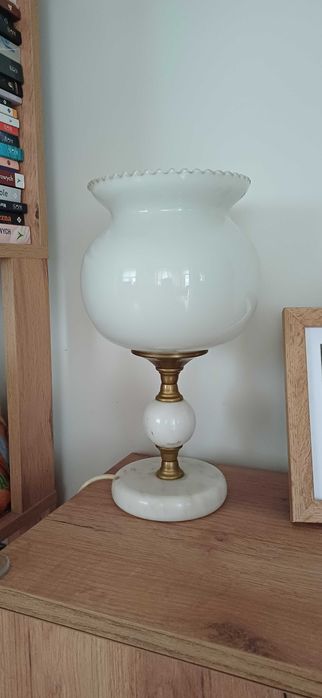 Lampka vintage mosiądz marmur