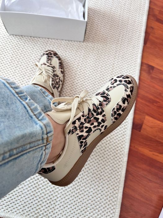 39 Sklep nowe buty sportowe damskie sneakersy panterka beżowe SLA35