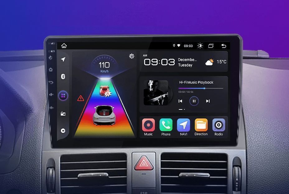 Radio 2DIN 9" Android Auto CarPlay Navi Mercedes C W204 S204 PL
