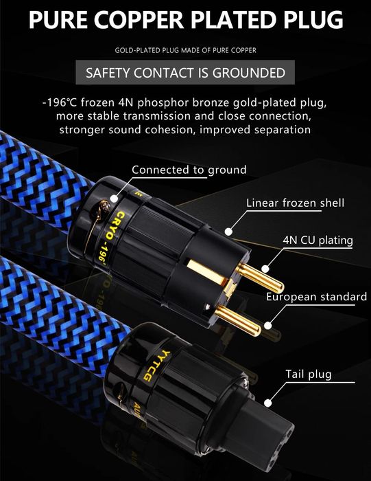 Силовой кабель питания HiFi уровня для Аудио усилитель CD-плеер