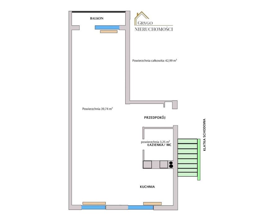 NEW PROJECT z potencjałem aranżacyjnym | 43 m² |