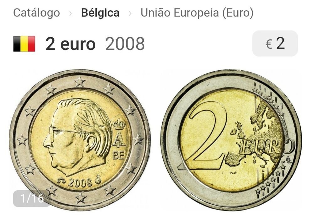 Moeda 2€, Bélgica 2008