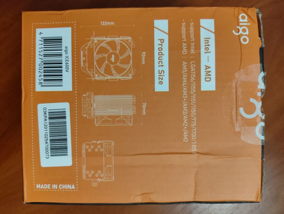 Новая башня Aigo ICE600V (6 трубок) для AM5 / LGA1700